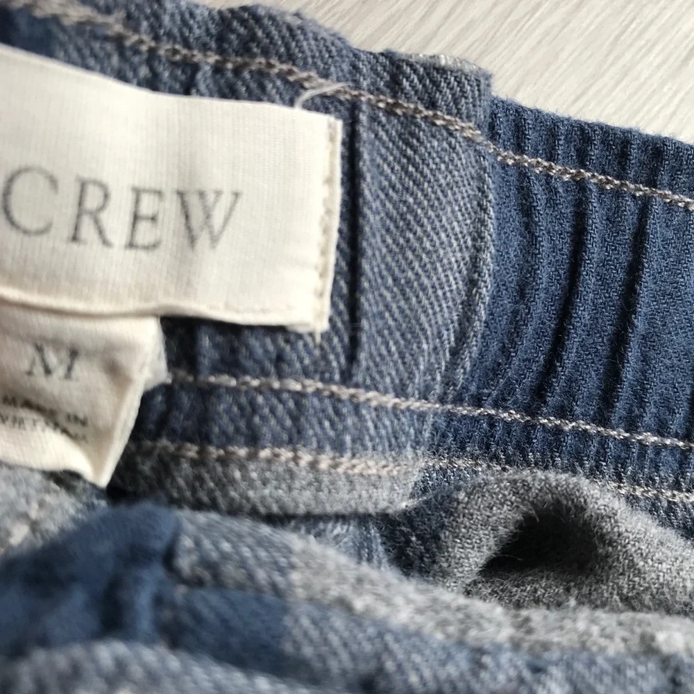 J CREW PJ PANTS BLUE CHECK COTTON LOUNGE DRAWSTRING MENS MEDIUM